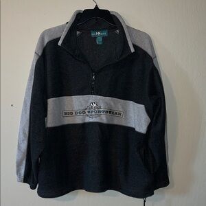 Big Dogs Black and Gray Zip-Up Sweatshirt with pockets,Dark grey/light grey